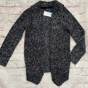 GAP Kids Marled Black White Gray Cardigan Sweater NWT
